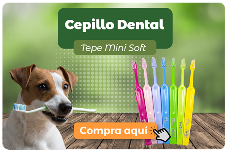 Banner promocional cepillos de diente TePe mini soft para salud bucal